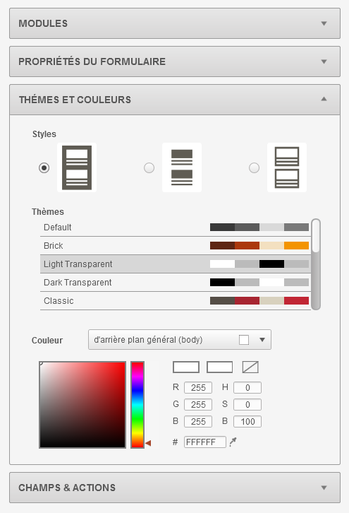 themes et couleurs