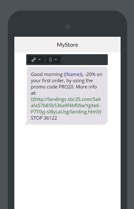 SMS marketing landing page