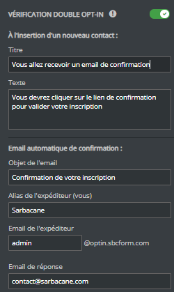 Vérification double opt-in