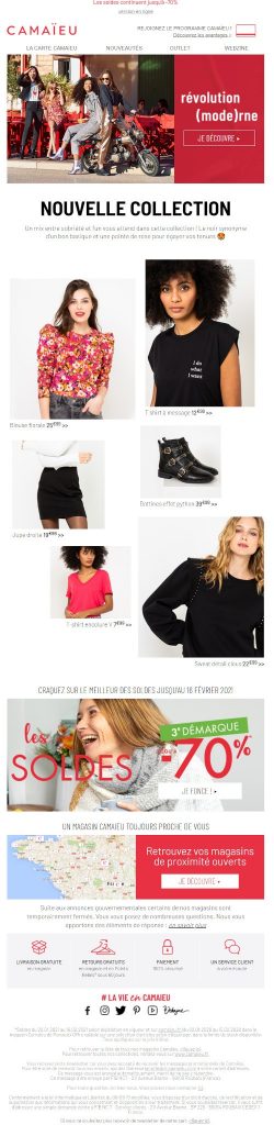 Campagne emailing Camaïeu