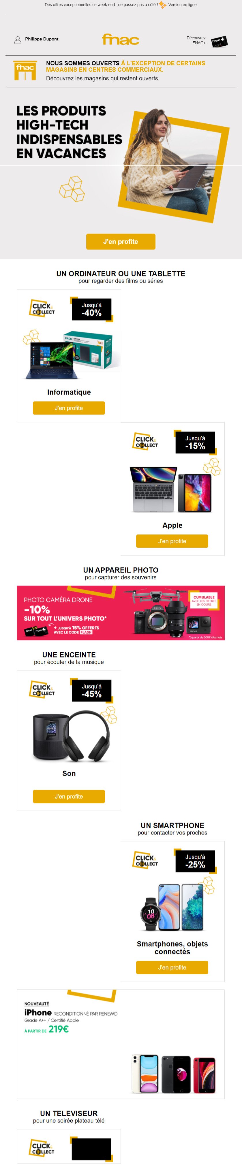 Campagne emailing Fnac