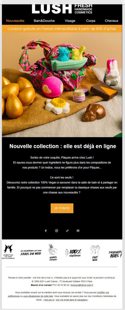 Campagne Emailing Lush