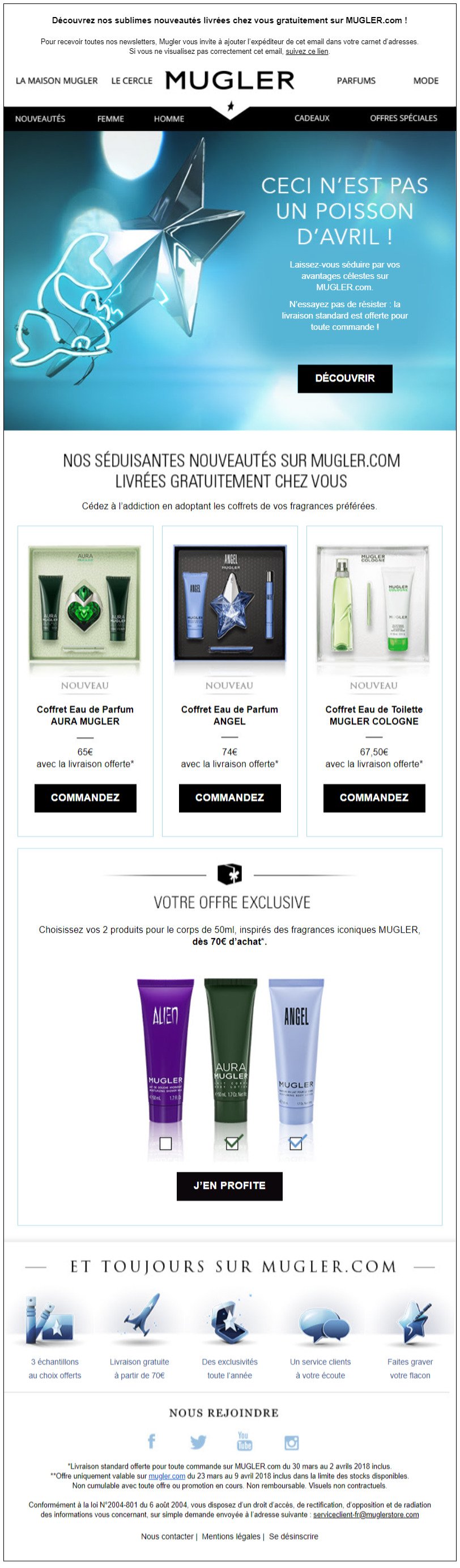 campagne emailing mugler