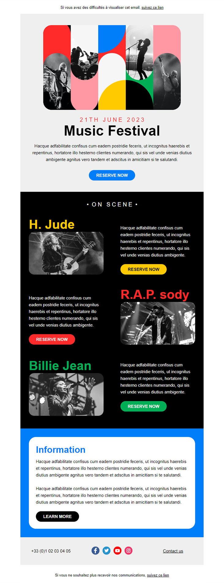 Modèle newsleter festival de musique