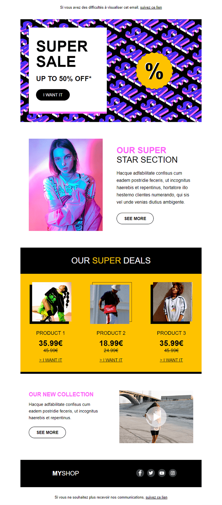 template email offres spéciales soldes