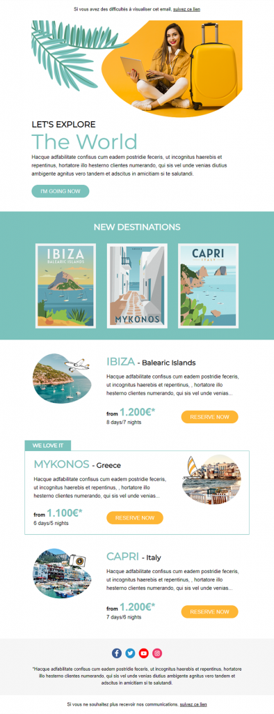 Newsletter tourisme agence de voyage